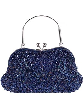 Muttertagsgeschenk Damen Clutches Abendtaschen Handmade Kupplung Umhängetasche Perlen Tasche mit Kette