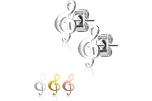 ‎TREUHELD Treuheld® Ohrringe mit Notenschlüssel | 3 Farben | Ohrstecker