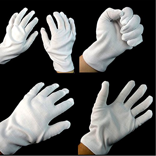 German Trendseller® – Neutrale Maske Weiß + Weiße Handschuhe Deluxe ┃ Gesichtsmaske Weiß ┃ Paar Handschuhe Weiß ┃ Pantomime ┃ Theater ┃Karneval - 2