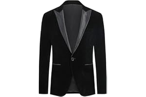 Allthemen Blazer para Hombre Trajes Slim Fit Velvet One Button Suit Chaqueta de Esmoquin