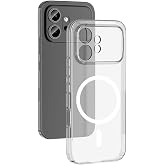 Coverzone Honor 600 5G ile uyumlu Şeffaf Kılıf MagSafe Uyumlu G&uuml;&ccedil;l&uuml; Mıknatıslı Wireless Şarj Destekli Crystal Clear İnce Sert