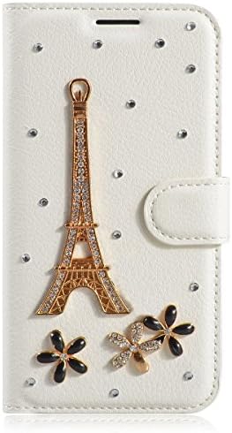 Lenovo Phab2 Plus 6.4'' Case, Lenovo Phab2 Plus Wallet Case, Lenovo Phab2 Plus Leather Case, Lenovo Phab2 Plus Cover, Lifetrut [Flip Wallet Case] [Crystal Design] Handmade Luxury PU Leather Magnetic Glitter Wallet Case for Lenovo Phab2 Plus 6.4'' [Eiffel Tower]