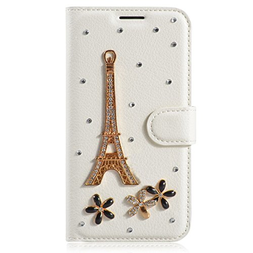 Lenovo Phab2 Plus 6.4'' Case, Lenovo Phab2 Plus Wallet Case, Lenovo Phab2 Plus Leather Case, Lenovo Phab2 Plus Cover, Lifetrut [Flip Wallet Case] [Crystal Design] Handmade Luxury PU Leather Magnetic Glitter Wallet Case for Lenovo Phab2 Plus 6.4'' [Eiffel Tower]