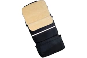 BABY JOY Baby-Joy Winterfußsack FINN XXL 110cm Lammwolle/Polyester THERMOFUßSACK Buggy Kinderwagen | 3in1 Fußsack, Tasche, Krabbeldecke 03 Schwarz