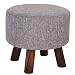 Produktbild Mendler Sitzhocker HWC-C29, Ottomane Hocker Fußhocker, Ø 42cm rund ~ Textil grau