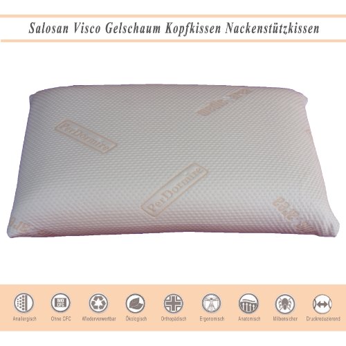 Salosan Orthopädisches Kopfkissen Viscokissen 40 X 80 X 15 cm – Nackenkissen - 3