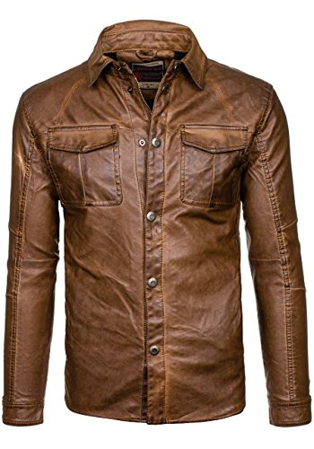 BOLF Herrenjacke Kunstleder bergangsjacke EXTREME EX343 Braun XL [4D4]