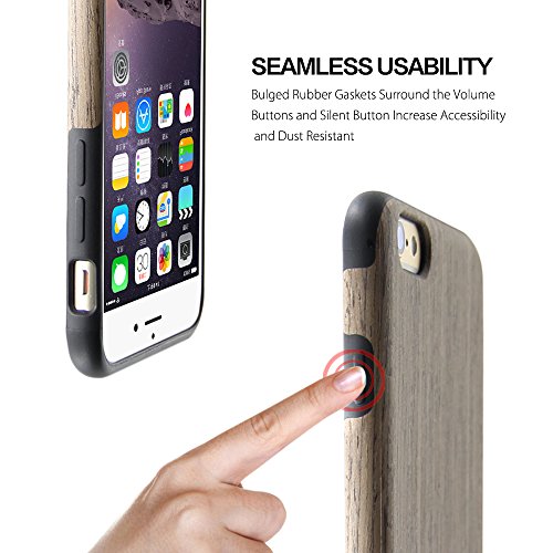 iPhone 6S Case, iPhone 6 Case, BELK [Soft Wood Case] Ultra Hybrid Rubber Bumper Case, Reinforced Slim TPU Back Cover for iPhone 6 & iPhone 6S(4.7 inch) - Cherry