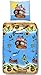 Produktbild Aminata Kids - Jungen-Kinder-Bettwäsche 135x200 cm Pirat Seeräuber Piratenschiff Schatzinsel blau hochwertige Baumwolle Schatz Insel