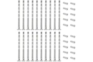ZHIQIN 20 Piece M4 Door Handle Screw Connecting Bolts & Sleeves for Door Handle Roses Knobs Door Lock and Escutcheons,Nickel Color