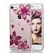 Produktbild Aearl Für iPhone 7 8 Kristall Bling Glänzend Funkeln Glitzer Case Weich Handyhülle TPU Silikon Gemalt Durchsichtig Klar Hülle Schutz Handy Tasche Bumper Cover mit Displayschutzfolie - Rote Blume