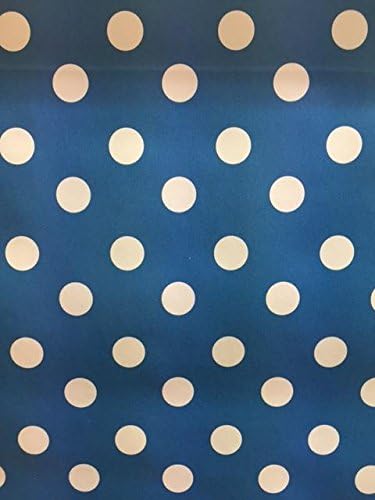 Blue Polka Dots Oil Cloth Wipe Clean Tablecloth Vinyl 2 meters by BY CAVOLI BRAND