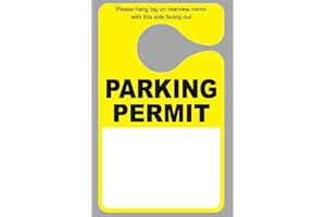 POSKORNWEL 50 Pack 3 x 5 inch 15 mil Yellow Plastic Parking Permit Hang Tag, Blank Parking Passes for Car Rear View Mirror