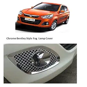 AutoPop Bentley Type Chrome Fog Lamp Cover for Maruti Suzuki Alto K10 (Set of 2Piece)