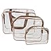 Imported 3-in-1 PVC Transparent Cosmetic Tote Bag Toiletry Organizer Handbags Brown RS.660.00
