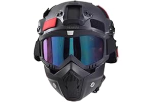 QJYZHAN Casque Et Masque Mich Airsoft avec Rails latéraux Nvg avec Lunettes Amovibles Et Réglables CS Helmet Kit
