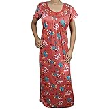 Indiatrendzs Women Hosiery Nightwear Floral Printed Summer Maxi Nighty / Nightgown 42"