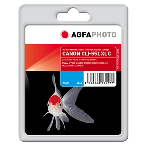 AgfaPhoto APCCLI551XLC Cartouche d encre pour Canon CLI-551 XL C Cyan AgfaPhoto APCCLI551XLC Cartouche d encre pour Canon CLI-551 XL C Cyan
