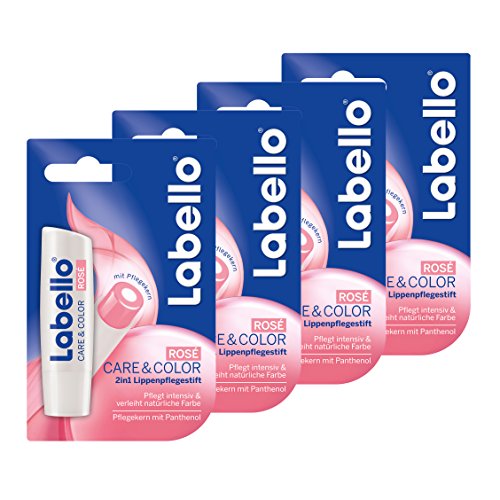 Labello Care und Color Rose Blister, 4er Pack (4 x 4.8g) - 4