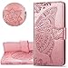 Produktbild HMTECH für Samsung Galaxy Note 10 Pro Hülle Handyhülle Prägung Schmetterling Blumen Flip Case PU Leder Magnet Schutzhülle Tasche Handytasche für Samsung Galaxy Note 10 Pro,SD Butterfly Rose Gold