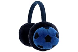 YJZQ Kids Earmuffs Football Pattern Ear Warmers Winter Warm Soccer Design Earmuffs Plush Cartoon Children's Earmuffs Fluffy Faux Fur Ear Warmers Protection Xmas Birthday Gifts