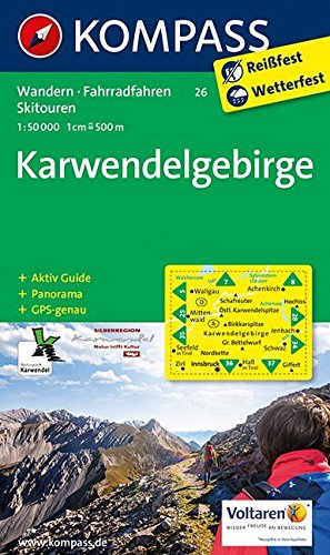 Download Karwendelgebirge: Wanderkarte mit Aktiv Guide, Panorama, Radwegen und Skitouren GPS-genau. 1:50000 (KOMPASS-Wanderkarten, Band 26)