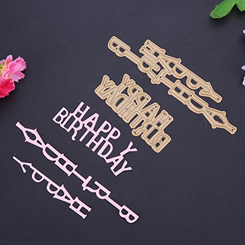 Amazingdeal365 Geburtstag Metall Form Stanzschablonen Schablonen Schneiden DIY Dekor Sammelalbum Karten Buchzeichen Lesezeichen als Geschenk für Freunde Geburtstag Kinder,Kindergarten Hobby Schule Handarbeit Unterricht usw. Ein tolles Geschenk! - 4