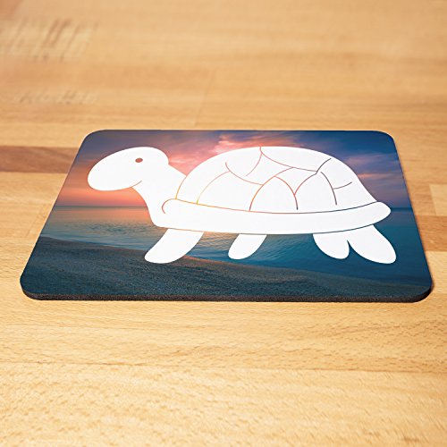 Mr. & Mrs. Panda Mauspad Druck Schildkröte Seitlich – 100% handmade & handbedruckt – Schildkröte, Panzer, Turtle Mouse Pad, Mousepad, Computer, PC, Männer, Mauspad, Maus, Geschenk, Druck, Schenken, Motiv, Arbeitszimmer, Arbeit, Büro Schildkröte, Panzer, Turtle - 3