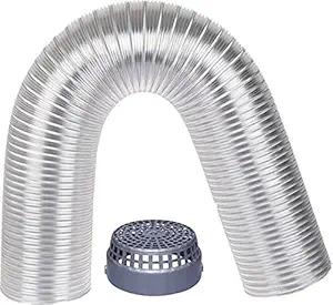TBC Premium Chimney Aluminium Exhaust Duct Pipe with Cowl Cover (Silver, 6 Feet, 6 Inch)