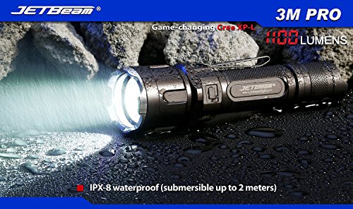 JetBeam IIIM-PRO Tactical LED-Taschenlampe Kit, kompatibel mit 1×18650 / 2xRCR123A, Inkl. L’LYSCOLORS 18650 Akku und mini USB-Ladegerät - 5