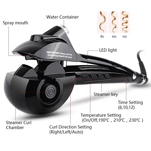 ARINO Dampf Haar Anion Lockenstab Steamer Curler Lockendreher Auto-Lockenstab Lockenmaschine für Haarstying Trend Muttertagsgeschenke - 9