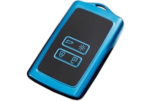KUNIO Etui na kluczyki pasuje do Renault Dacia Megane Espace Laguna Koleos Duster 2 Clio Zoe Kadjar Grand Scenic TPU etui na kluczyki samochodowe pokrowiec na klucze, niebieskie