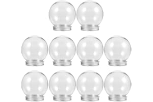 ‎YARDWE Yardwe 10 Stück Schneekugel Zum Selbermachen 270 Ml Transparent Wiederverwendbar Leerer Kunststoff-Schneekugel-Set Mit Abschraubbarem Deckel Für Bastelarbeiten Weihnachten
