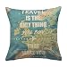 Produktbild Coolsummer Quadratischer Kissenbezug, Motiv: Weltkarte Amerika, dekorativ, aus Leinen, 45,7 x 45,7 cm, Leinen, UKS018A10, 18x18