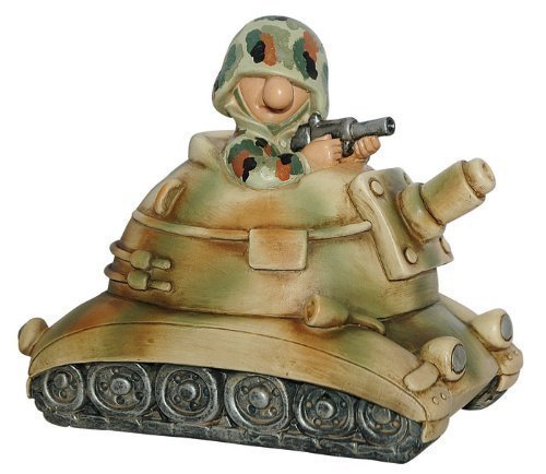 Lustige Spardose Auto Deko Soldat im Bundeswehr Panzer Flecktarn oder US Desert Camo Fun Division Neu&OVP Flecktarn