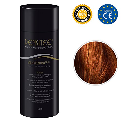DENSITEE® Hair Building Fibers – 28 gr – INSTANT solution – Conceals HAIR LOSS and covers up ROOTS – Microfibers of NATURAL KERATINE – For men and women – SATISFIED OR REFUNDED - Auburn