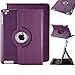 Price comparison product image Better Quality Apple Ipad air2 (2014-15)/ Ipad 6 360 Rotating Magnetic PU Leather Case (Deep Purple) Smart Cover Stand for Apple Ipad air2 (2014-15)/ Ipad 6