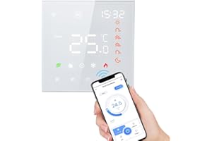 Irfora Smart Tuya termostat WiFi, sterowanie głosem, 3 A, cyfrowy programowalny wyświetlacz LCD, ekran dotykowy, ogrzewanie podłogowe, regulator temperatury, cyfrowy inteligentny termostat ścienny do
