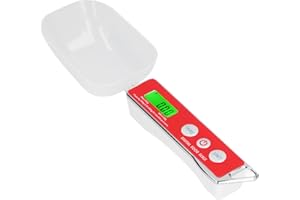 UADME Cucchiaio dosatore elettronico 500 g/0,1 g Cucchiaio per bilancia digitale Cucchiaio per pesare elettronico da cucina con display LCD per la cottura del caffè Cottura al forno Farina di riso(rosso)