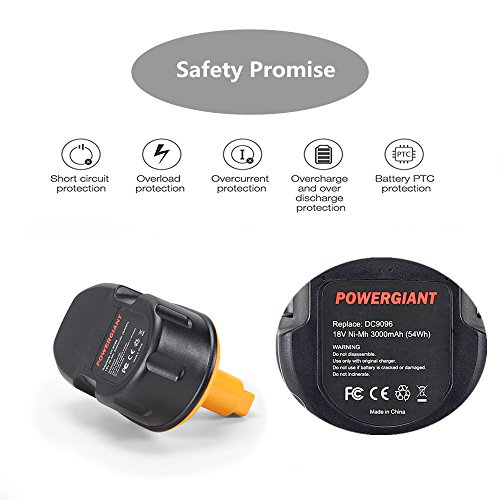 POWERGIANT 18V 3000mAH NI-MH Ersatzakku Werkzeug Batterie Für Dewalt DC9096 DE9095 DW9098 DE9098 DE9503 DW9095 USW. 1 Jahr Garantie - 3