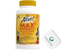 PremiumVital, Nature's Way, Alive! Multivitamin, ohne Eisen, 180 Tabletten, mit praktischer Pillendose, Laborgeprüft, Glutenfrei, Ohne Gentechnik