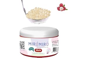 MiruMiru - POPPING BOBA ORIGINALE per Bubble Tea - Molti sapori - 140 g - senza coloranti artificiali, meno zucchero, 100% VEGETALIANO e SENZA GLUTINE (Litchi)