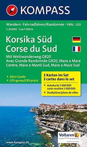 Carta escursionistica n. 2251. Korsika Süd-Corse du Sud 1:50.000: 3-delige Wandelkaart 1:50 000