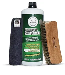 Wavex Upholstery and Carpet Cleaner 1 Litre | Includes Premium Cleaning Brush and Microfiber Towel 40x40cm