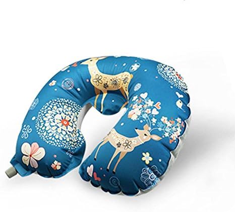 FR® Pillow Multifunction travel Inflated U type pillow office Nap aircraft Portable Protect the neck pillow , blue