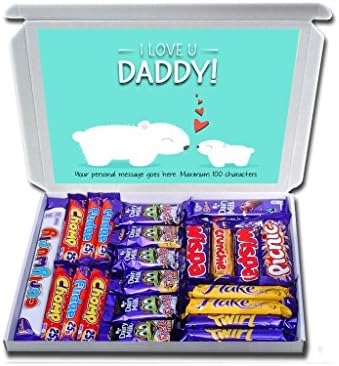 Personalised I LOVE YOU DADDY Any Occasion Gift Hamper Chocolate Selection Box for Dads Birthday Fathers Day Thank You etc Free UK Delivery