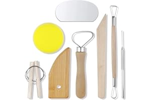 Gvolatee Outils de Sculpture en Céramique, Outils de Sculpture Professionnels, Kit de Sculpture en Céramique pour Débutants, Professionnels, Étudiants, Artistes et plus Encore. 8 Pièces