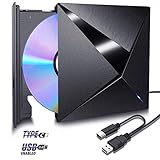 👜[Modisches Tragbares Design] - H&L Tragbar CD DVD VCD Die einzigartige geometrisch geschnittene Oberfläche des Lesers macht Ihr externes optisches Laufwerk modischer und exquisiter und ist die perfekte Wahl für Geschäfts-, Privat- und Geschenkzwecke. Sie können das externe CD-Laufwerk von H&L in Ihre Reisetasche oder auf Ihren Desktop legen. Für die Stromversorgung über den USB-Anschluss ist kein externes Laufwerk oder Netzteil erforderlich.
