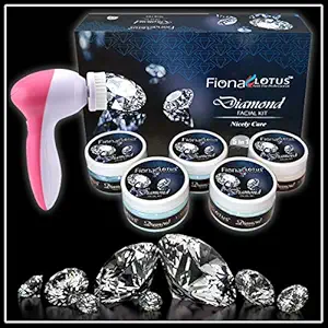 Fiona Lotus Diamond facial kit with face massager for women & men all type skin solution (set of 6) -250 gm?
