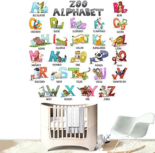 Wall Decals - Colourful Animal Alphabet ABC Kids Removable Stickers Peel &amp; Stick